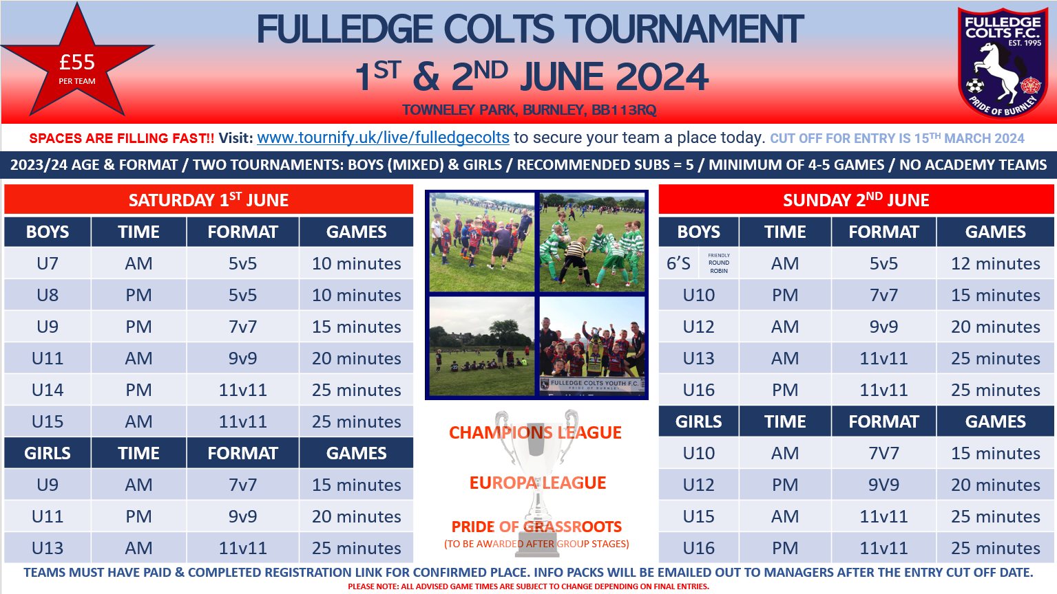 Fulledge - Fulledge Colts Tournament 1st & 2nd June 2024 We are pleased ...