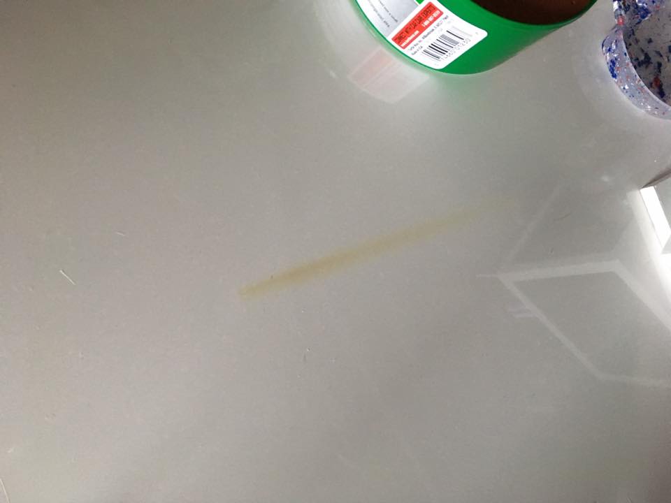 Can I remove cigarette burns from a bathroom vanity?
