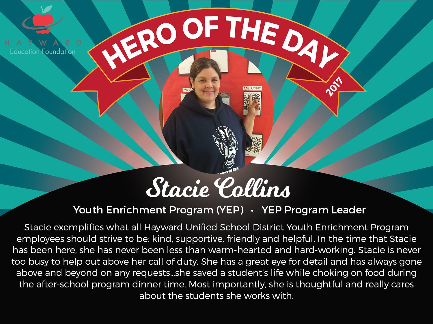 Hayward - Today's HERO is Stacie Collins. She is a YEP Program Leader ...