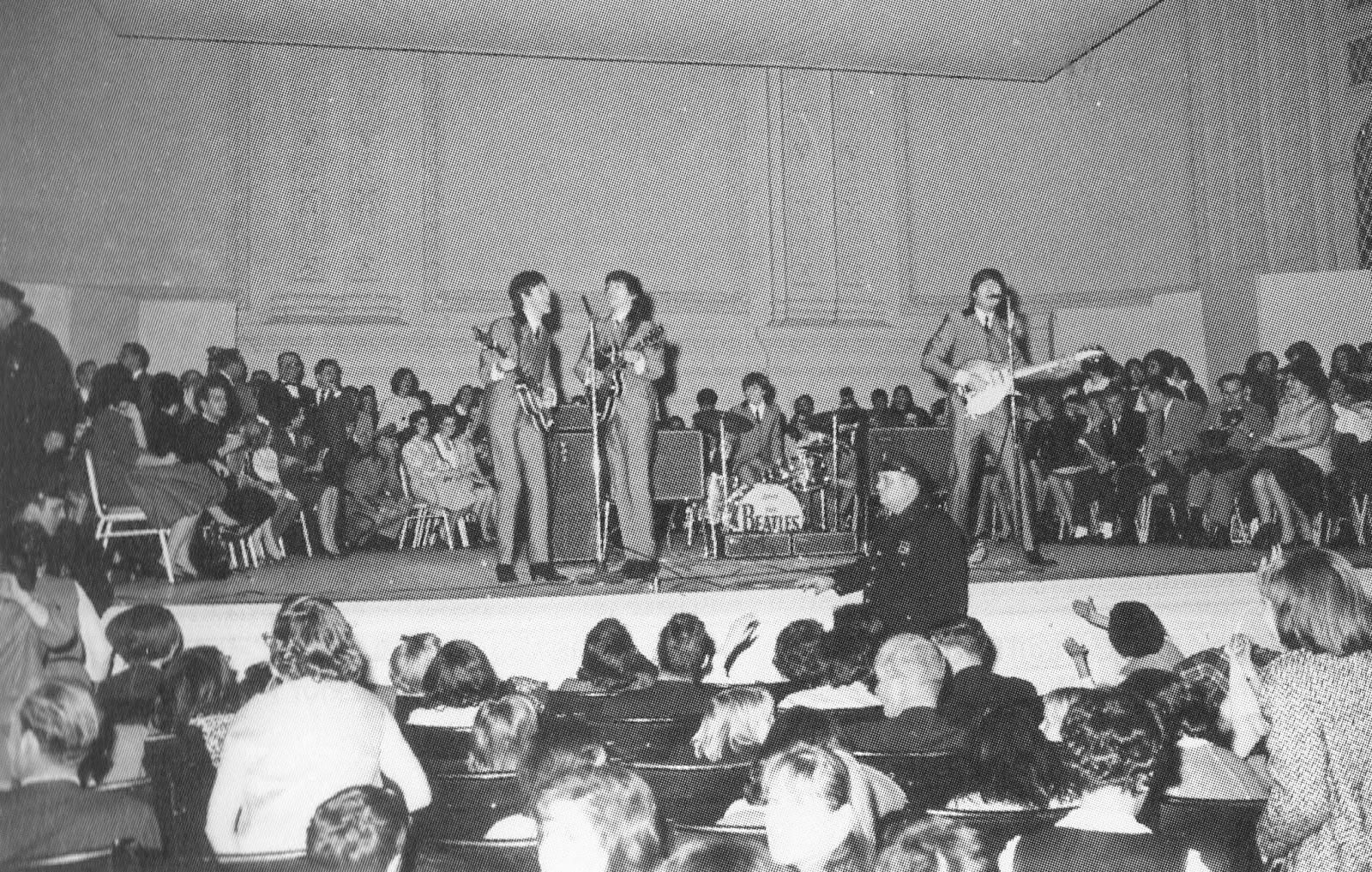 Fans were seated on stage at Carnegie Hall in 1964