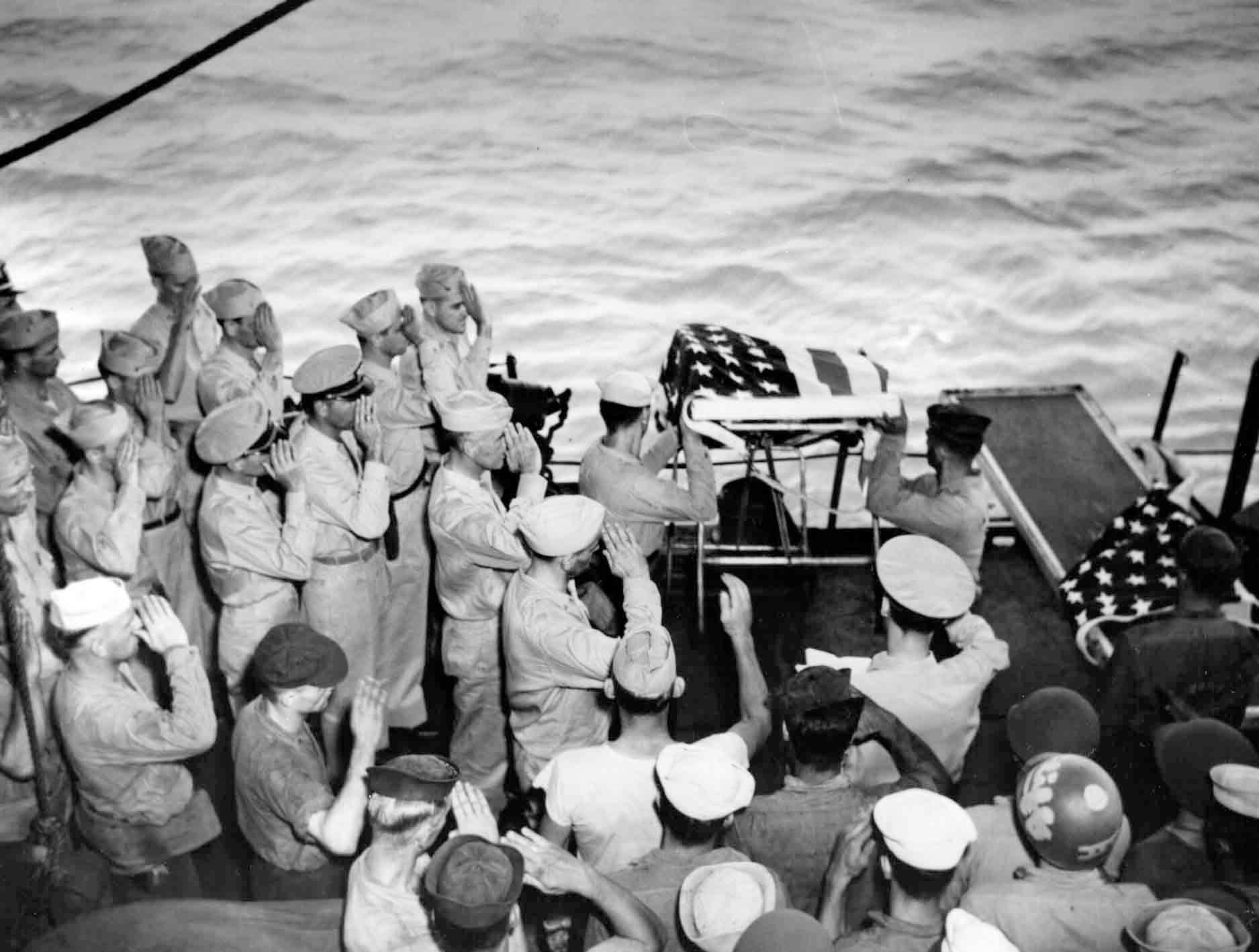 National Naval Aviation Museum - Personnel on board Kalinin Bay (CVE 68 ...