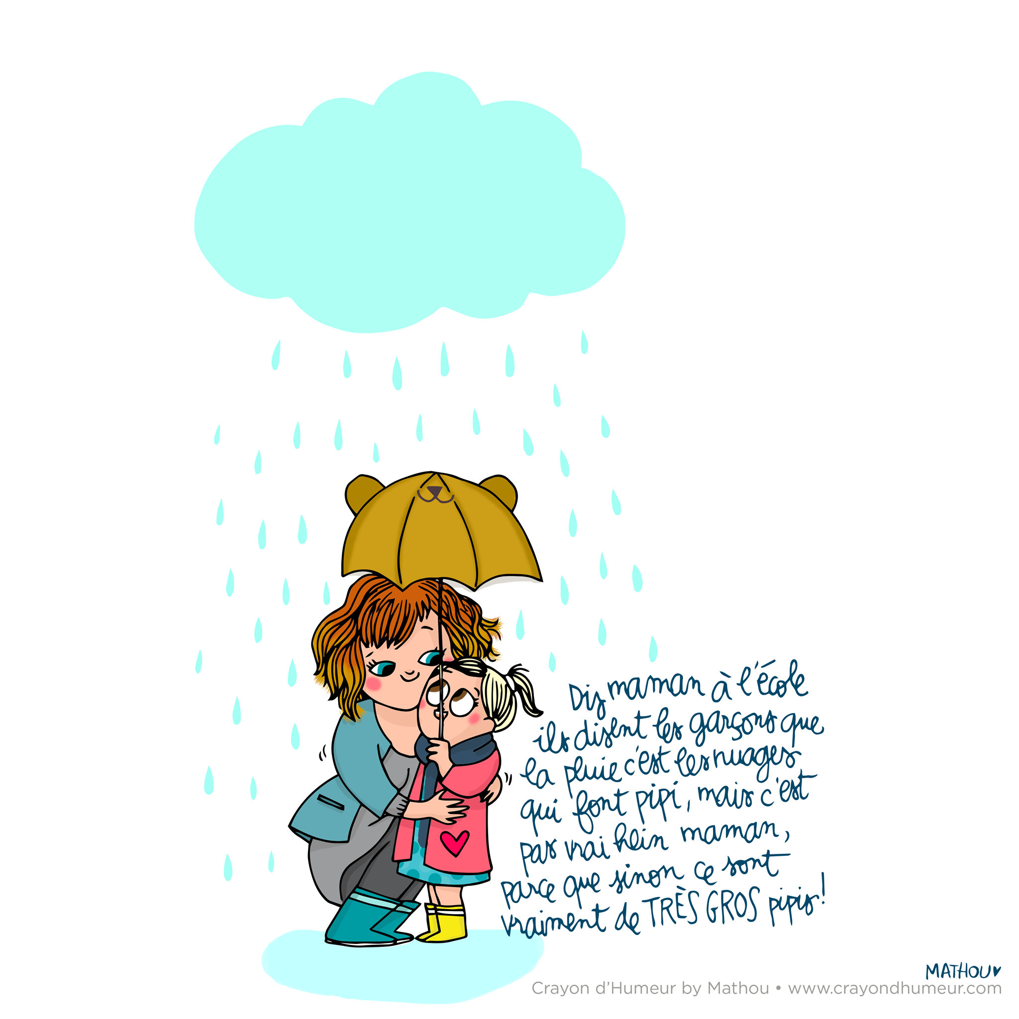Mathou - { PIPI DE NUAGE } ... et bon mercredi ! 🌧💦💙 | Facebook