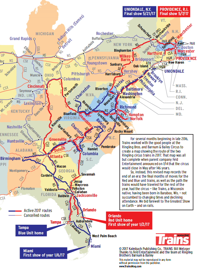 Trains Magazine - Here's an advance look at our map of the Ringling ...