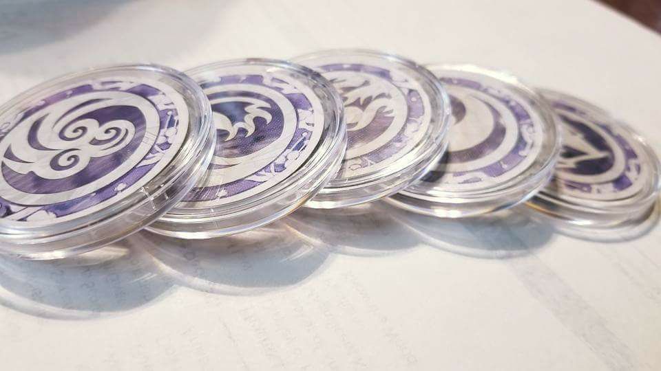 arkham horror card game coin capsules HORROR: THE GAME" Token (50-piece protection set) for the Arkham LCG What size coin capsules work