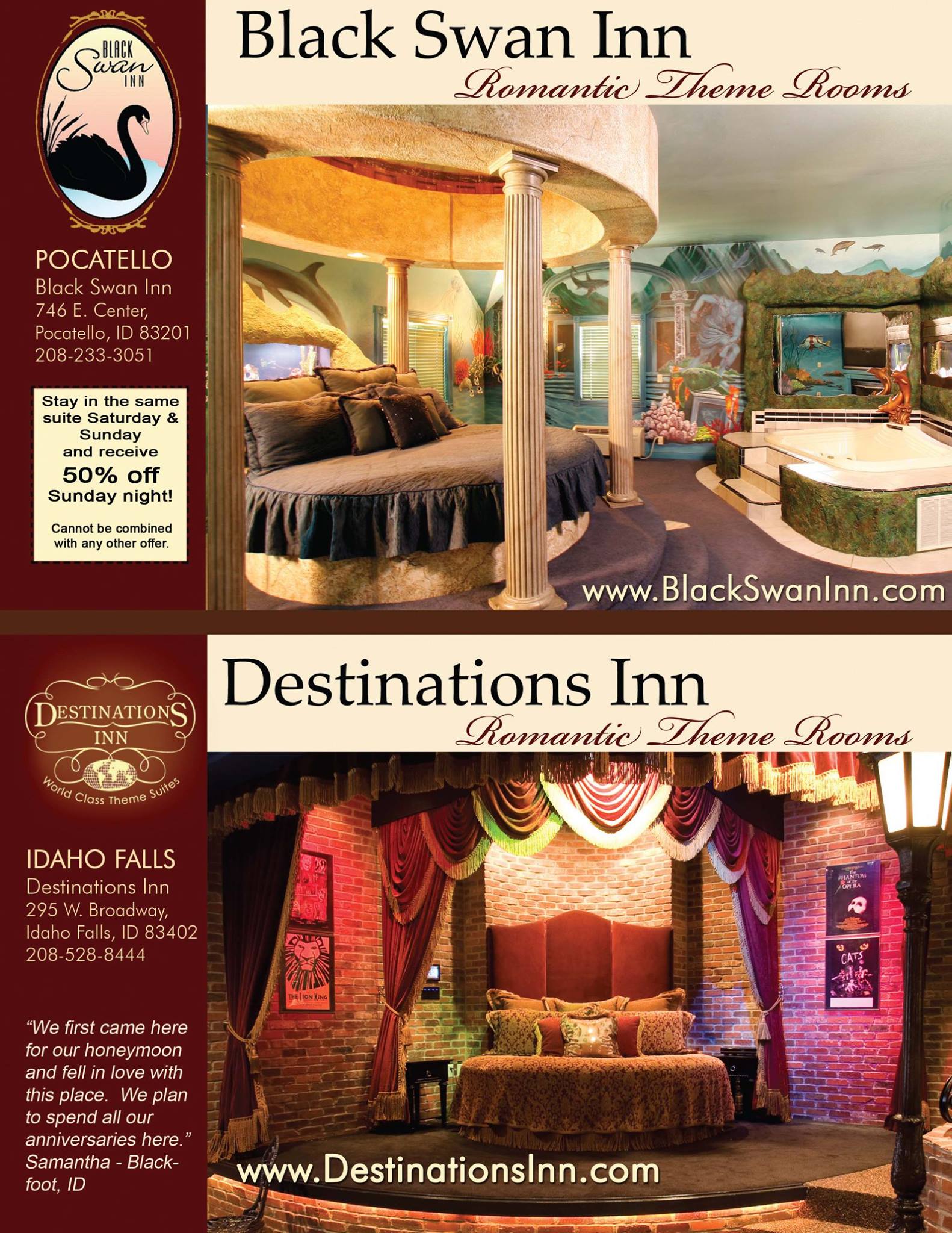 Destinations Inn Luxury Theme Rooms | Idaho Falls ID