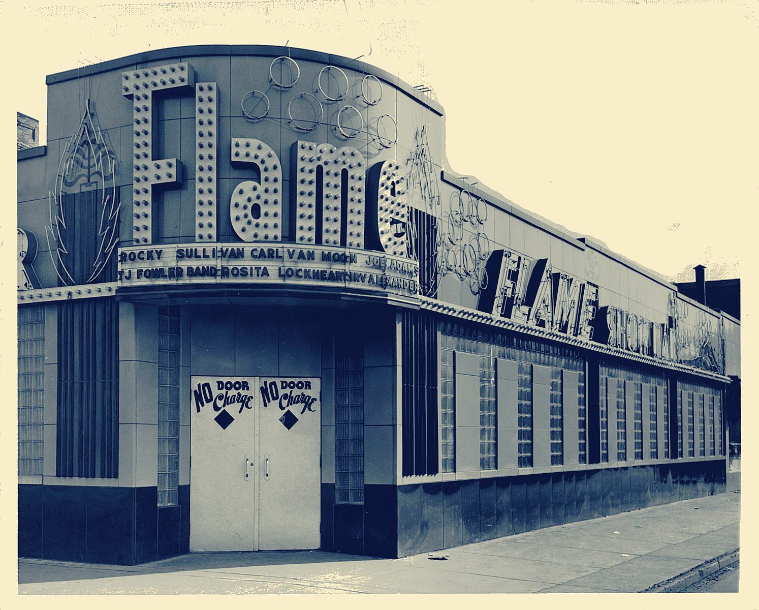 Flame Show Bar historic Detroit building information