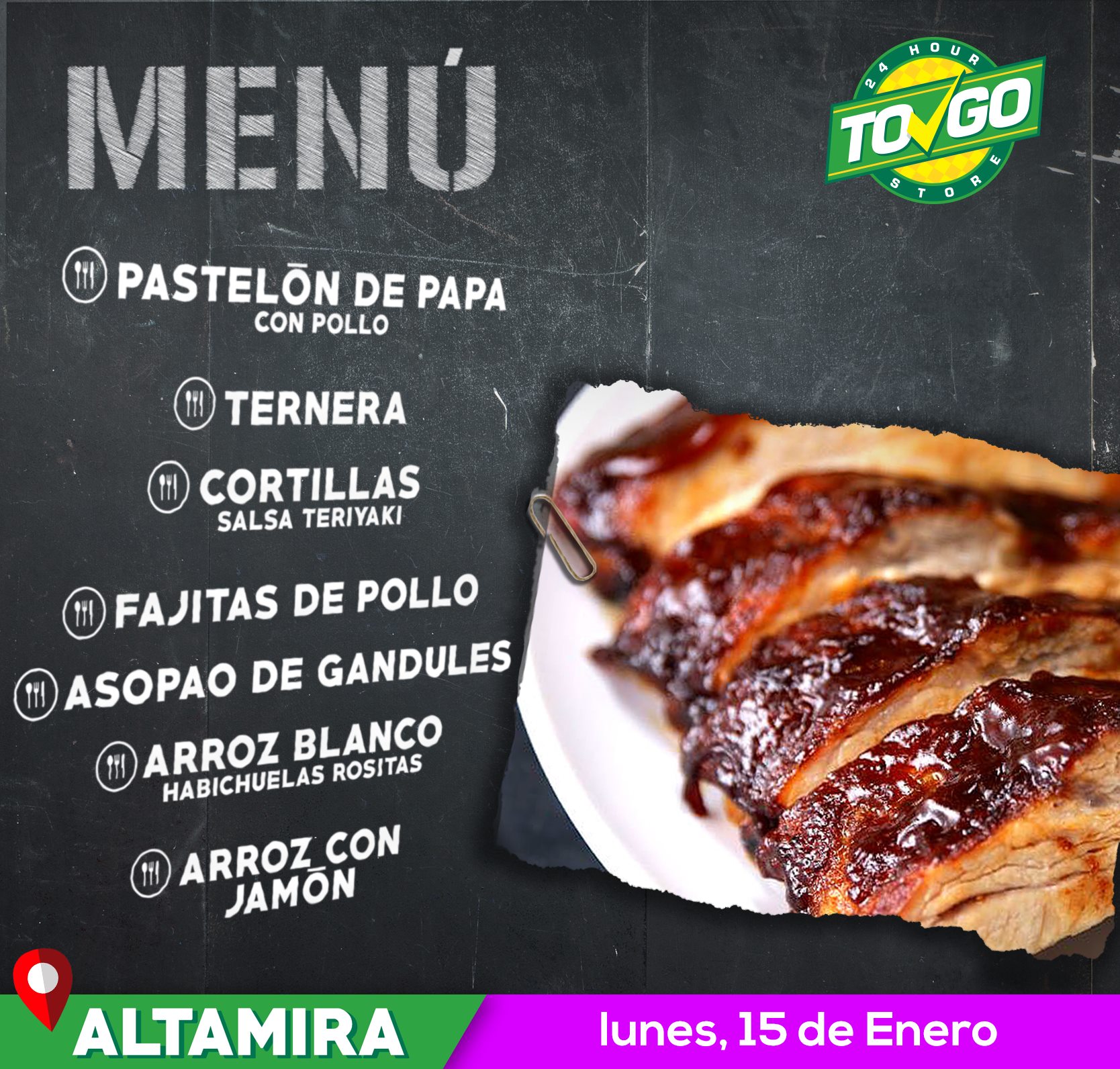To Go Stores - 😋🍽 Nuestro menú de almuerzo hoy en la...