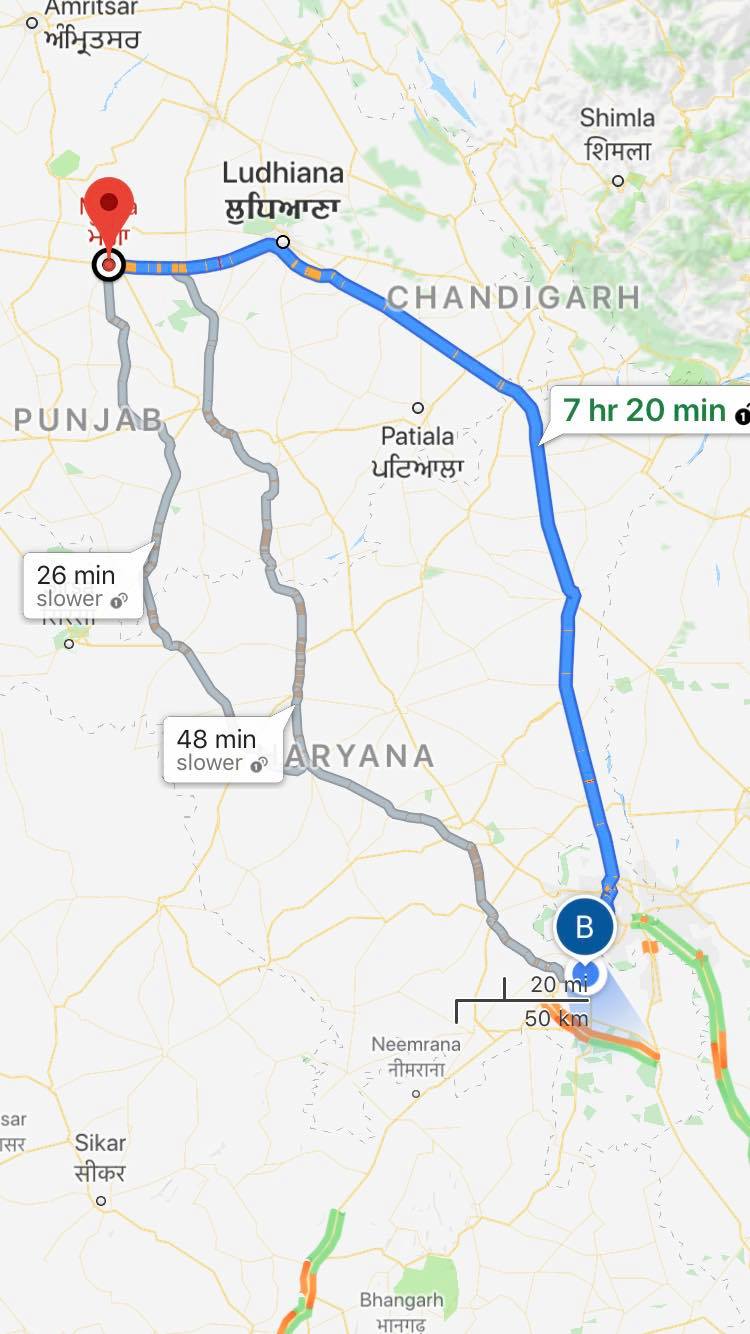 Umang - **Road Condition UPDATE** Travelled to MOGA with a detour to ...