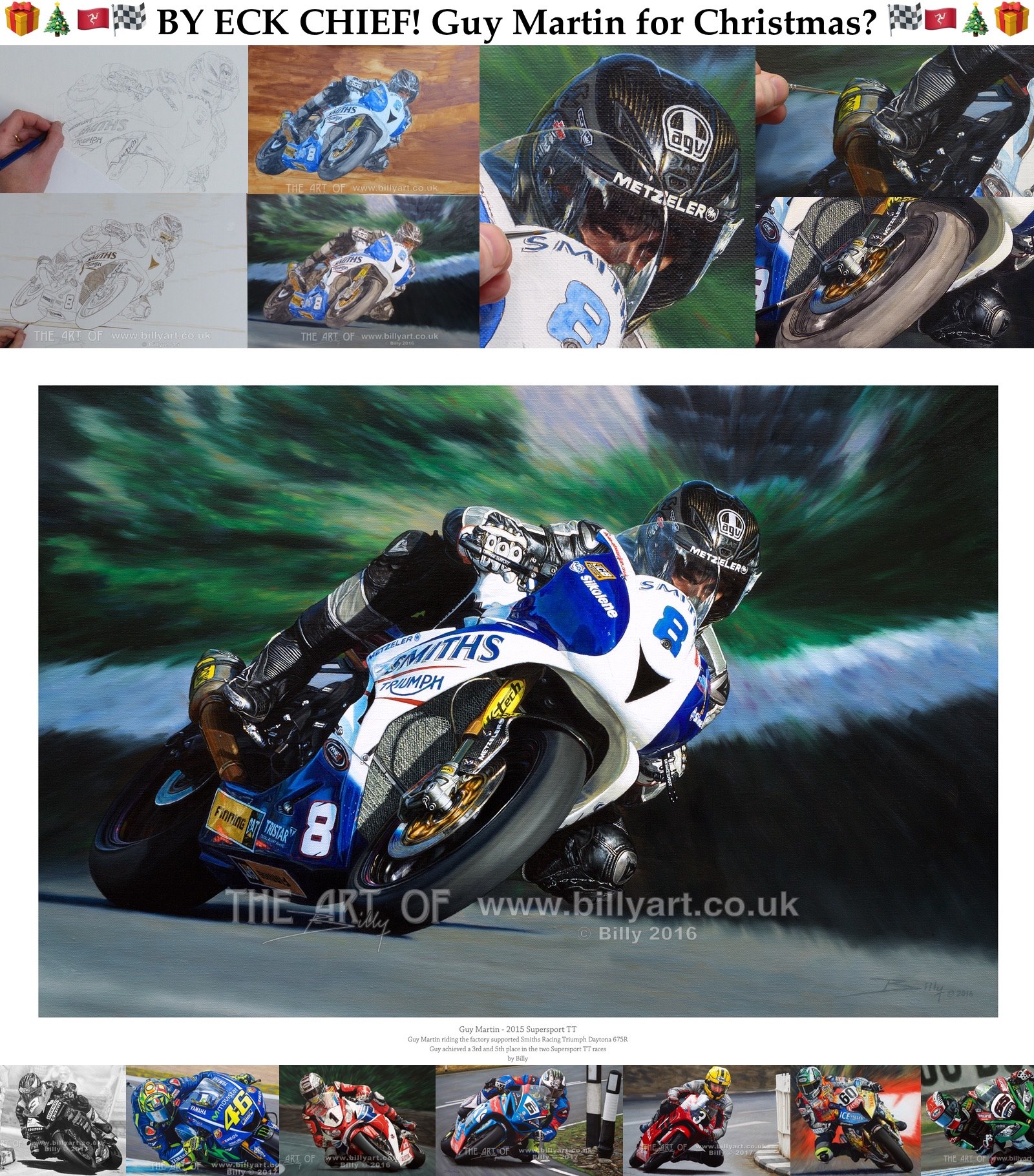 ギィマルタン　THE ART OF GUY MARTIN Love how this canvas of Guy Martin has turned out ❤️. 🏍️🏍️