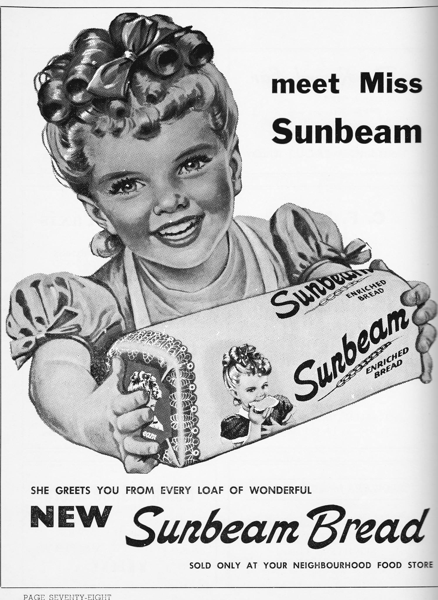 Vintage Sunbeam bread advertisement sign