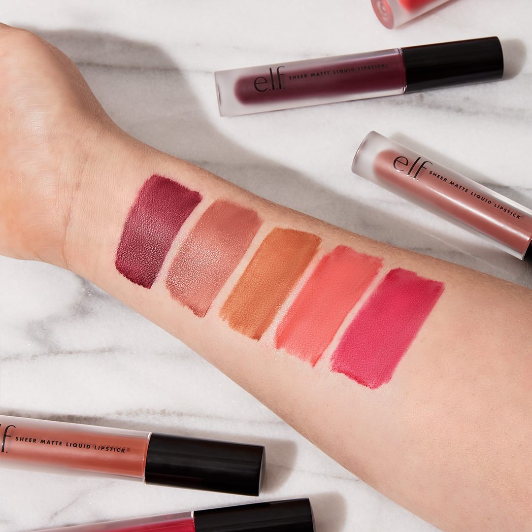Our Sheer Matte Liquid Lipsticks are the perfect way to transition into  Spring. Pop one of these in your bag and it'll instantly become your go-to!  ✨ #elfcosmetics Shop here: http://bit.ly/2CD4MO4