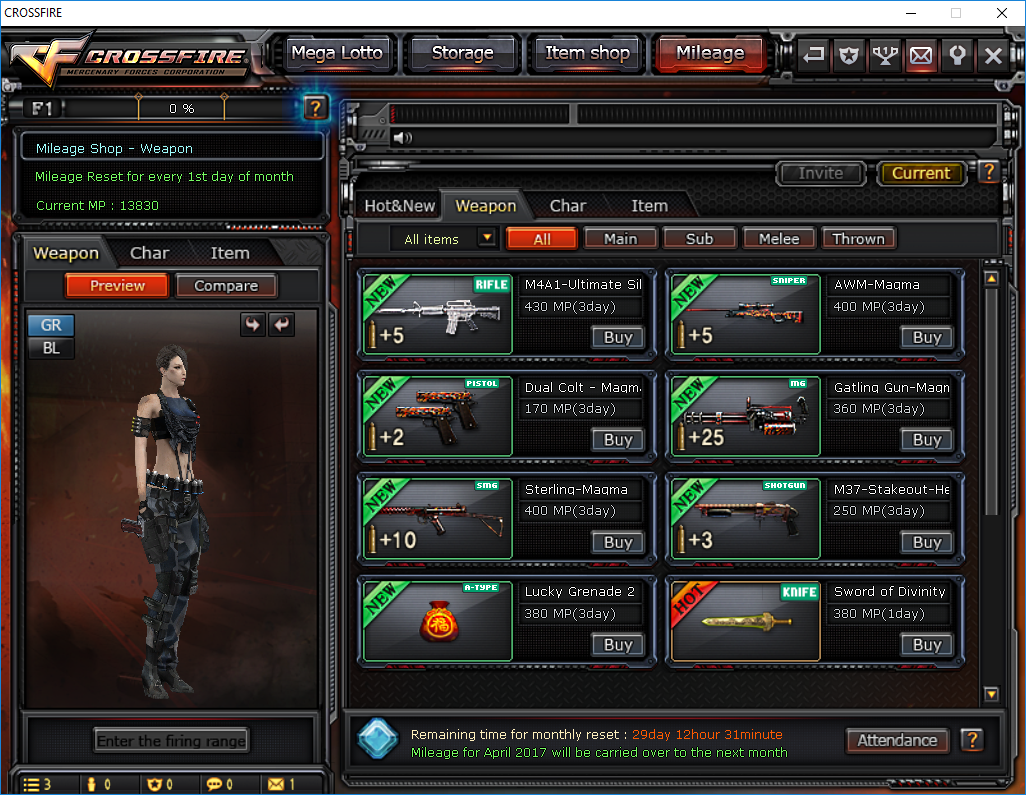 Crossfire - [MILEAGE SHOP - June 2017] Check out the new set of items ...