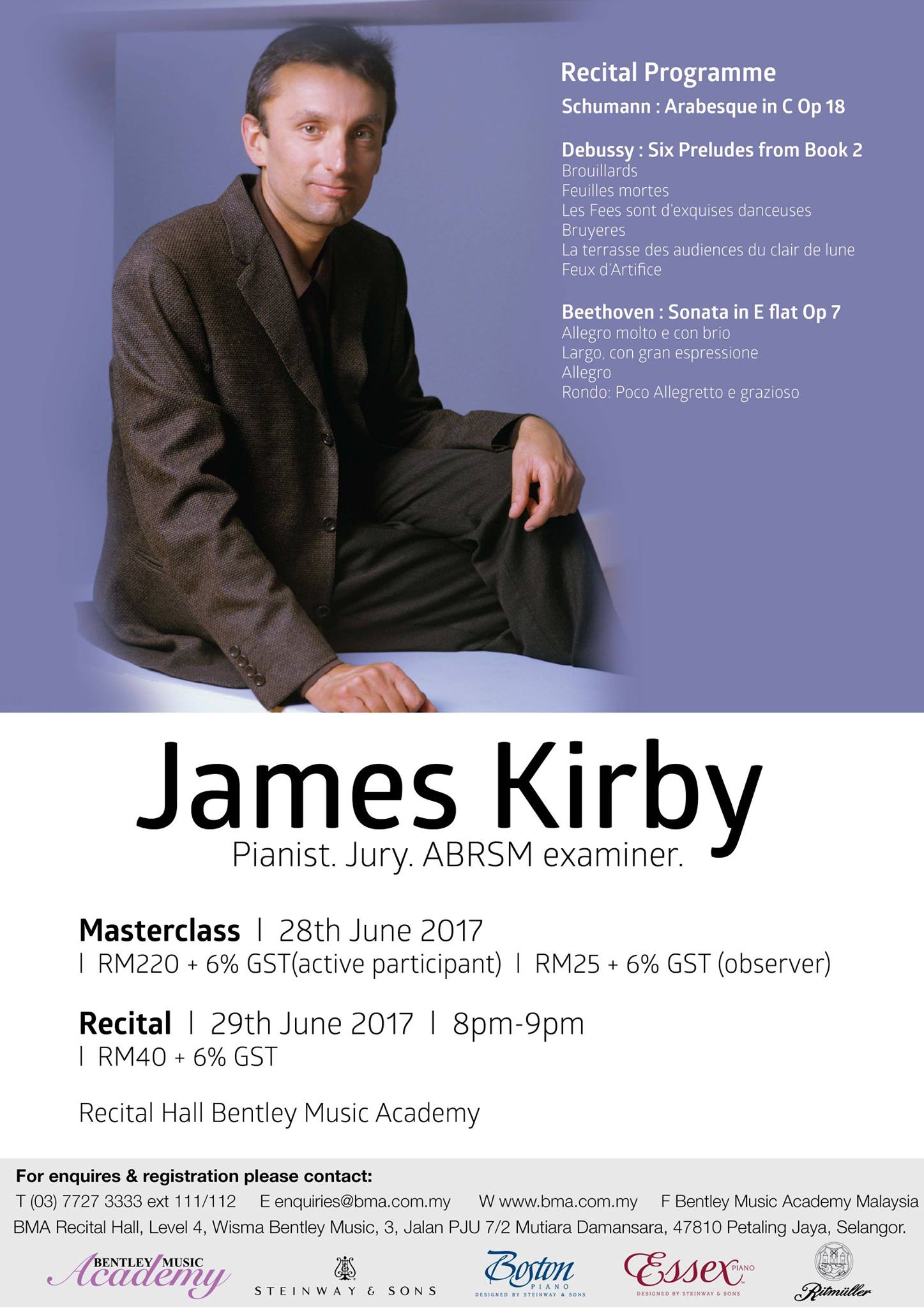 Updates 1 Piano Masterclass Slots Are Bentley Music Academy Malaysia ÙÙØ³Ø¨ÙÙ facebook