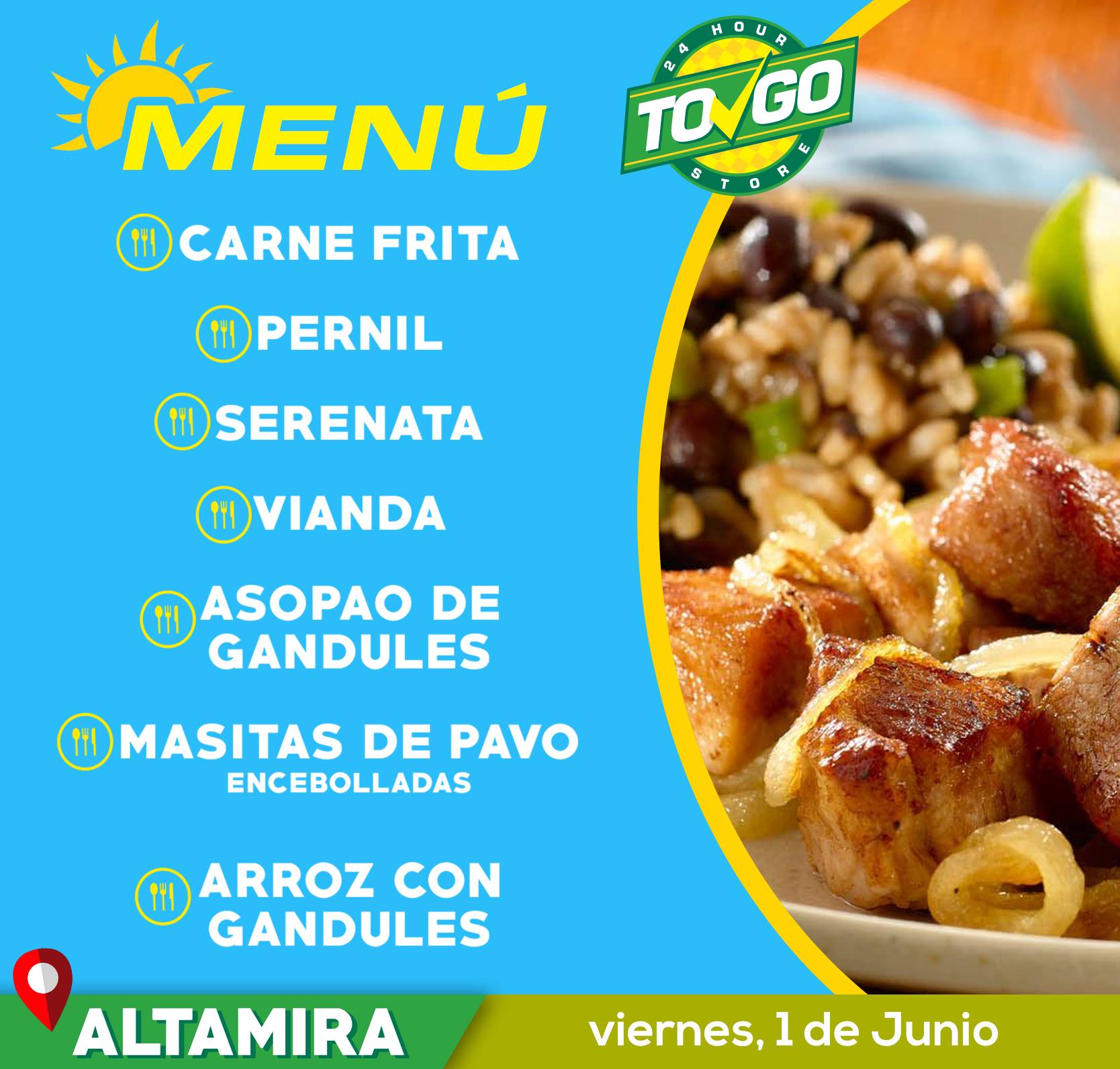 To Go Stores - 😋🍽 Nuestro menú de almuerzo hoy en la estación de ...
