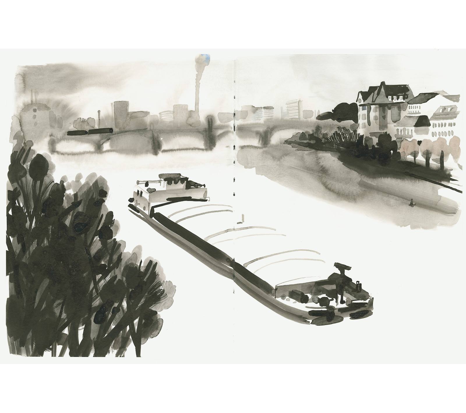 Christoph Niemann Back From A Few Great Days In Basel Favorite Experience Swimming In The River Rhine Past Old Ferries New Ships And The Art Crowd Sun Bathing On The River
