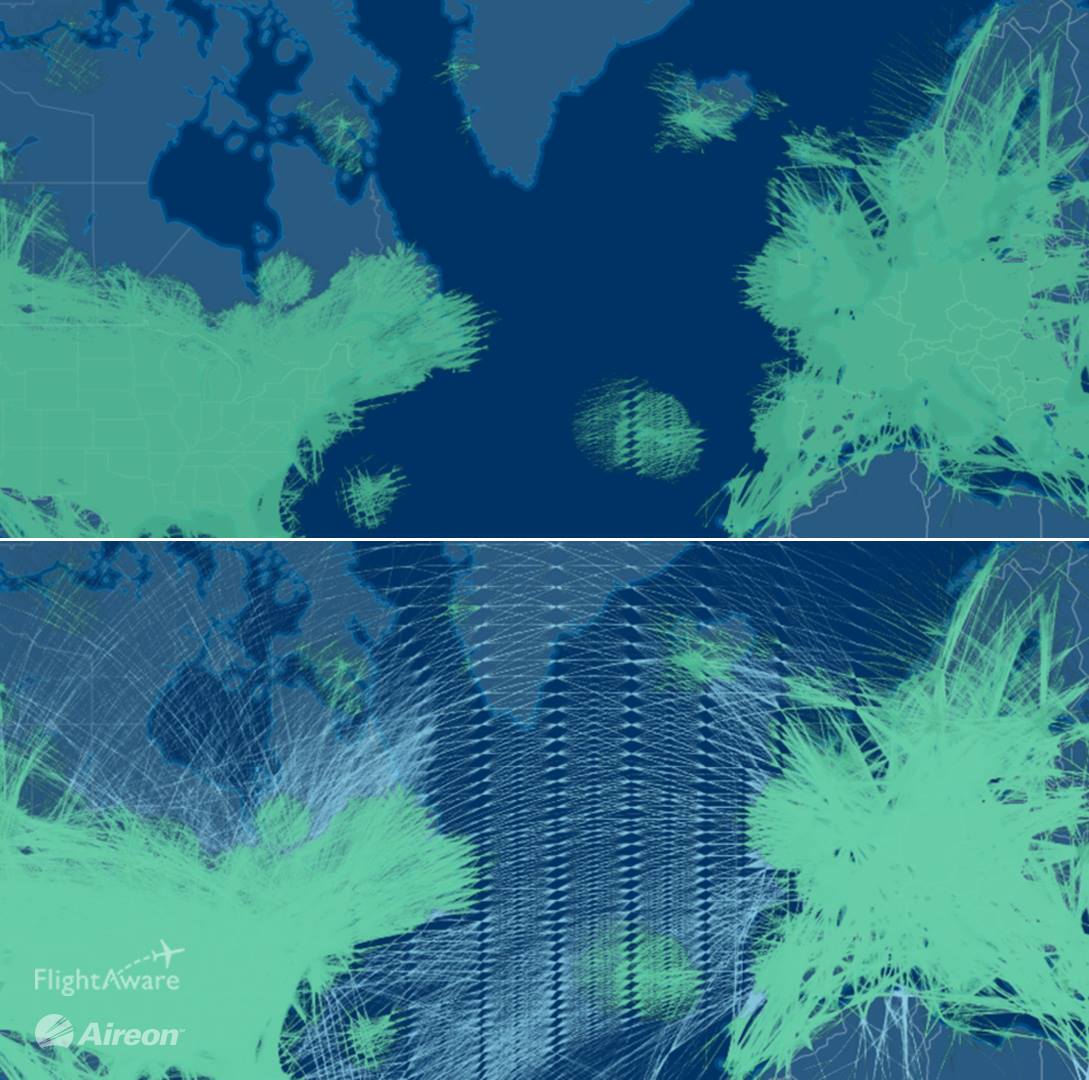 FlightAware - Top map: flight tracking coverage before...