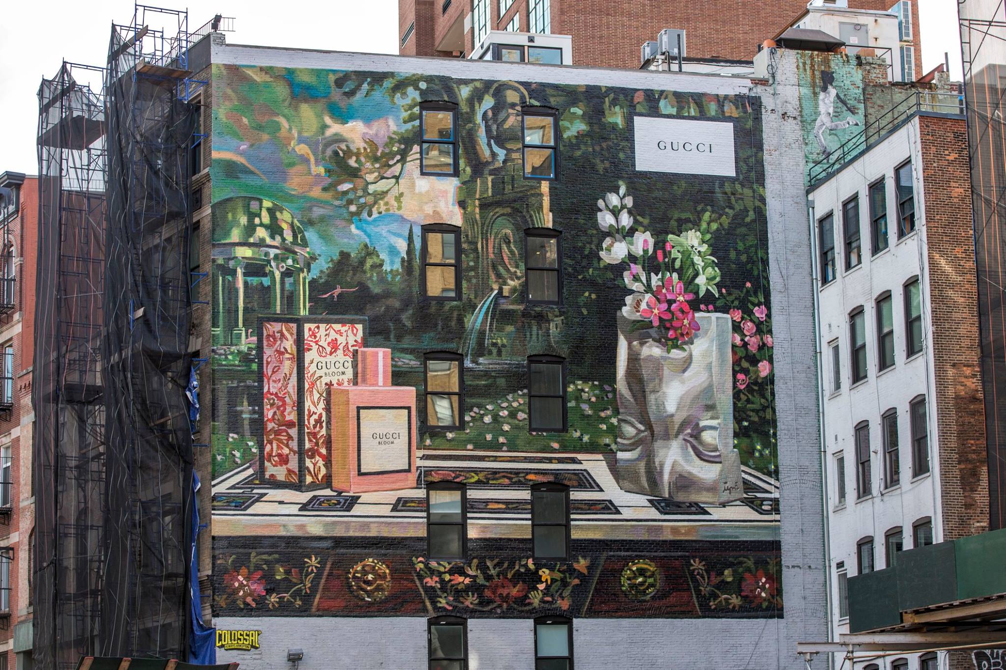 Debuting the Gucci Art Wall in Soho, NYC painted with a design by