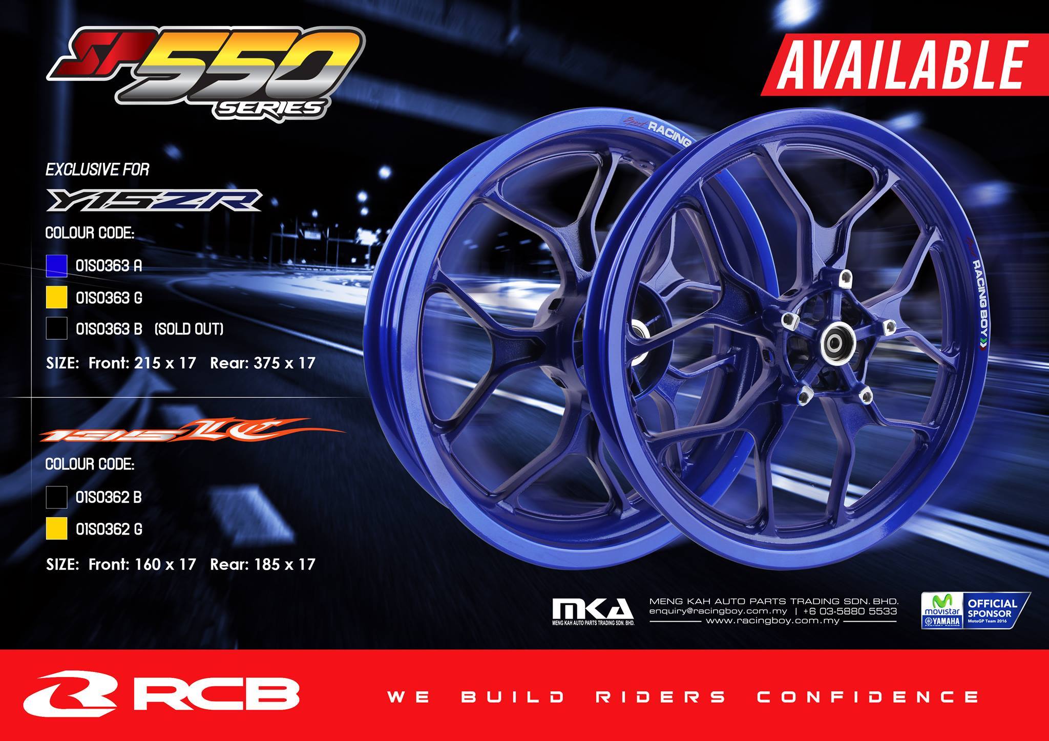RCB Global - RCB SP550 Series of Sport Rims for LC135 and Y15ZR . This ...
