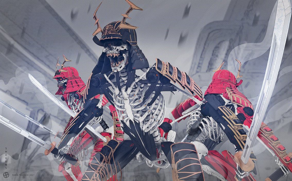 Deviantart Samurai Skeleton Robots Shoguns By Facebook