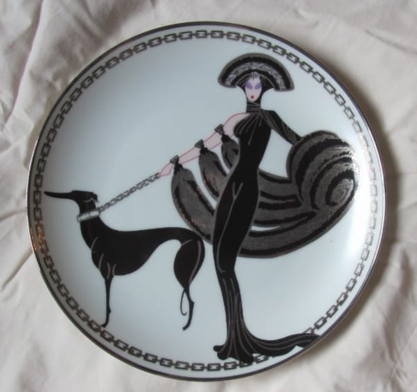Vintage Erte art deco serigraph print 'Symphony in Black'