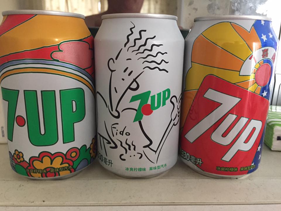 A bubbly bunch of 7UP bottles from the late '80s. (Joining 7UP and