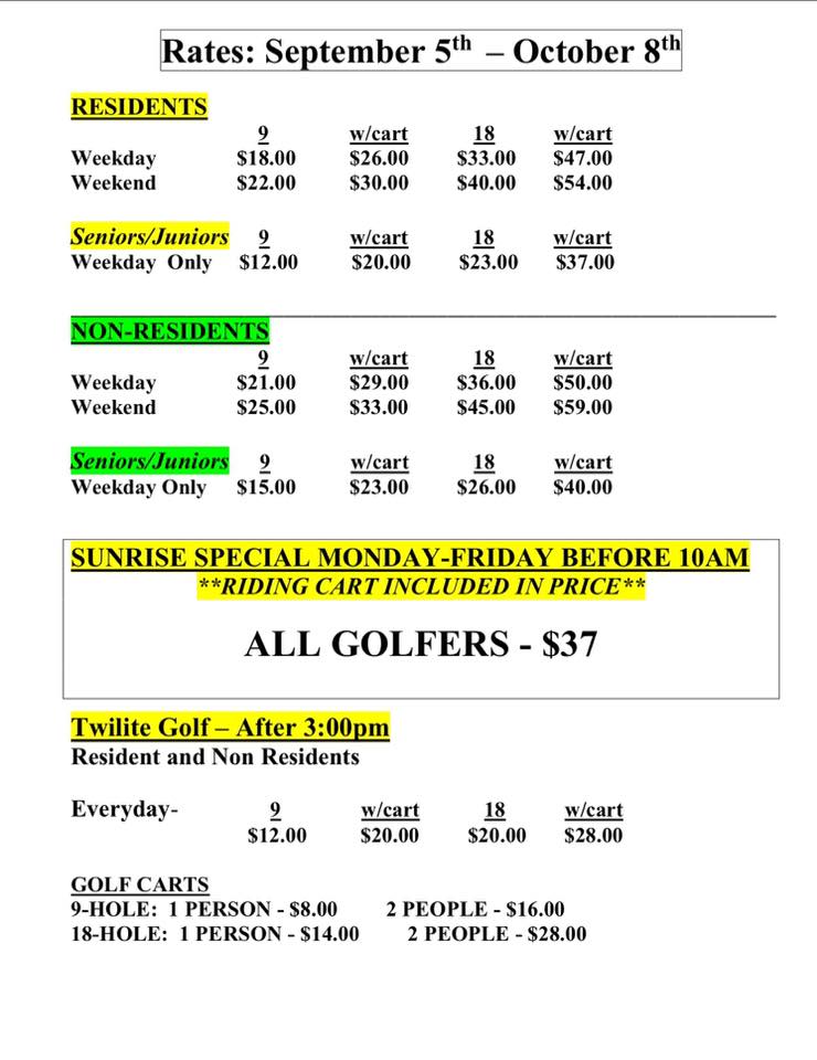 ‪Our fall rates begin... - Washington County Golf Course | Facebook