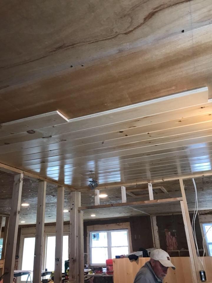 Pine Tree Camp - The new ceiling in the Shack is looking...