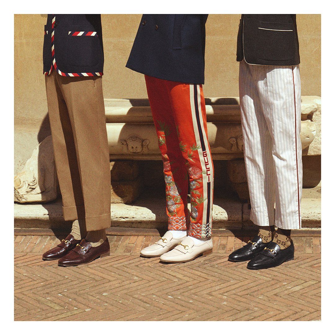 In detail: brogue shoes and boots embroidered with allover gold