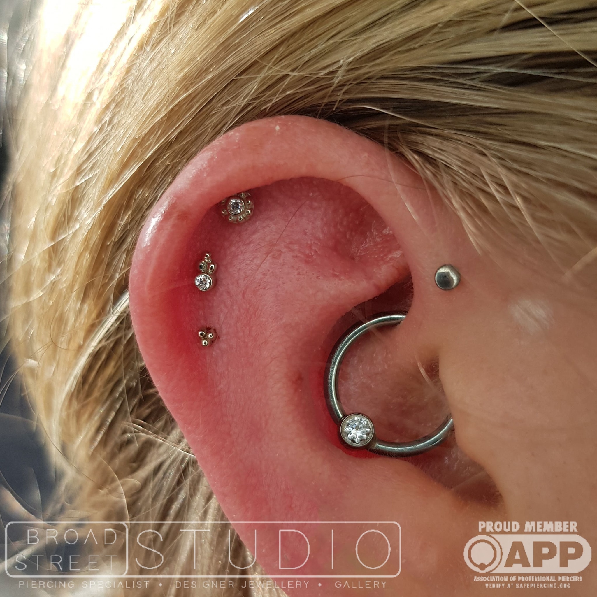 Sabrina Anatometal Cluster Anatometal Titanium Threaded Small Arc 