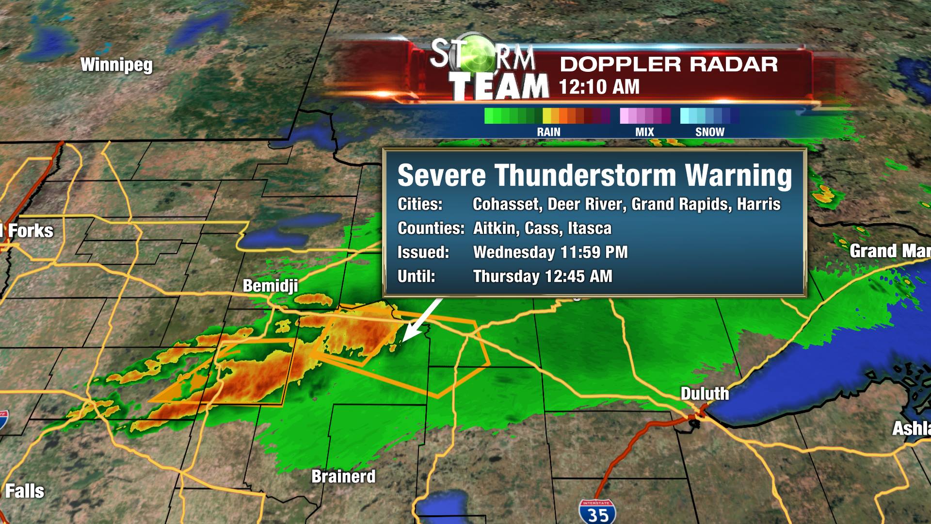 WDIO - * Severe Thunderstorm Warning For... Southwestern...