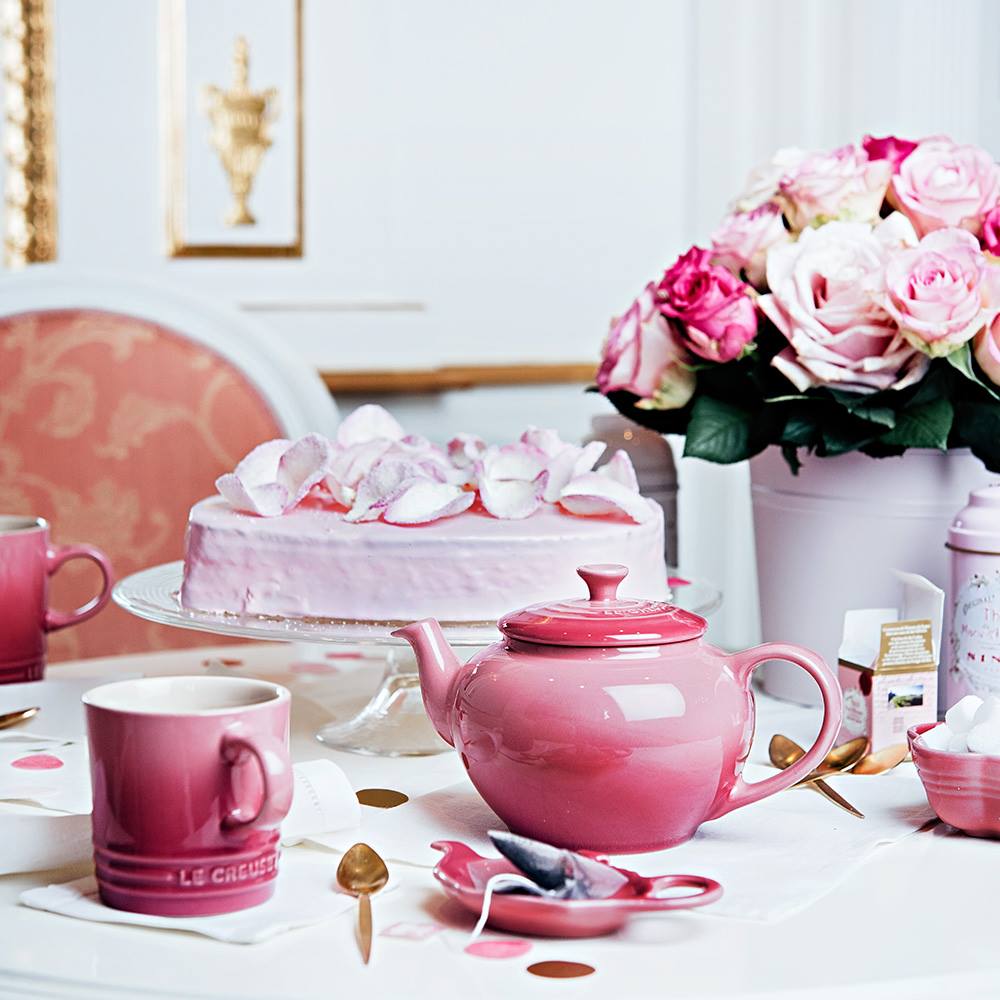Le Creuset Mauve Pink. The gorgeous purplish-pink hue instantly