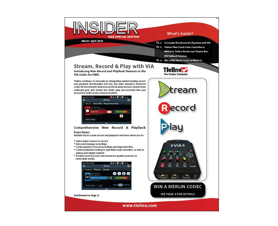 Via Audio Codec,IBC EXHIBITOR VIEWPOINT: Charlie Gawley, Tieline
