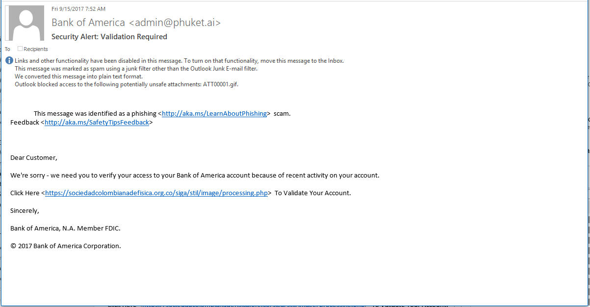 How to identify a phishing scam. We'll use the attached as an example ...