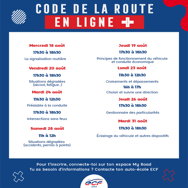 ECF - 🎯 [Objectif Code de la route] 🎯 Voici vos prochaines dates de ...