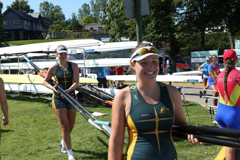 Rowing - All smiles for some of the Junior Women's Eight (Copyright ...