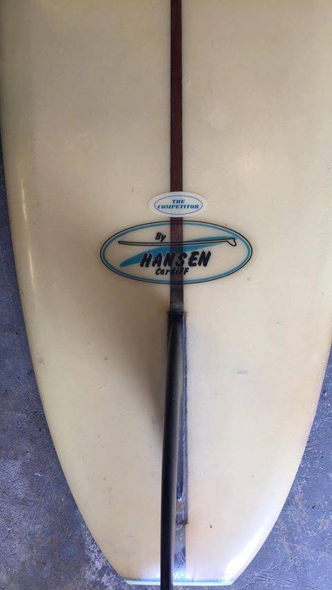 Vintage Hansen surfboard from the 1960s by Buzzy Smole