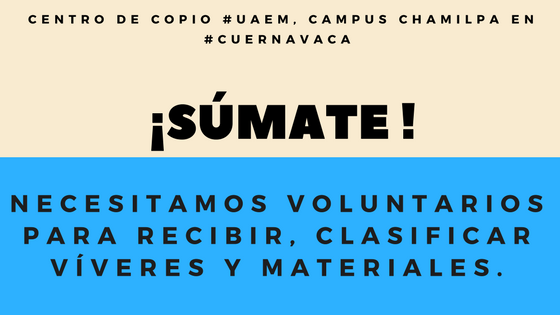 UAEM Morelos - ¡Súmate! como voluntario en Centro de Copio... | Facebook