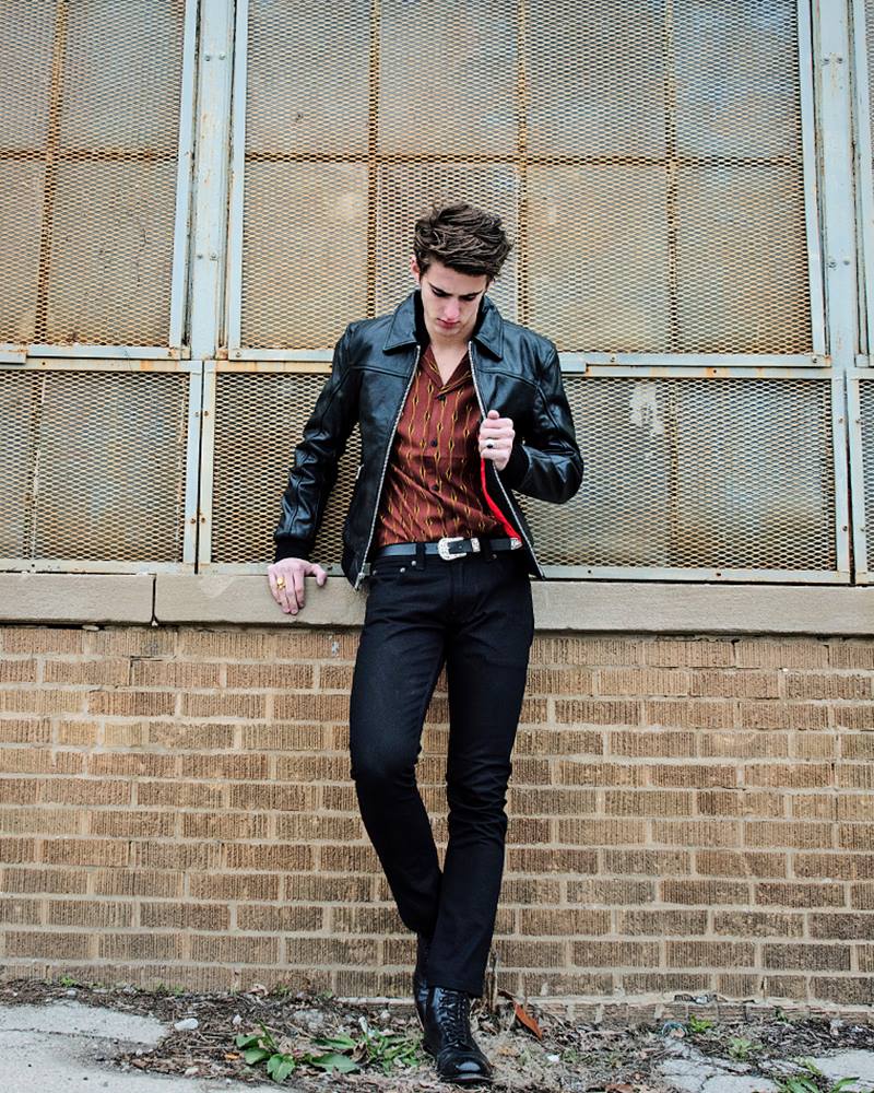 STRAIGHT TO HELL BELMONT レザージャケット M-L相当 Straight - Belmont leather jacket + Narrow Eddie denim in Pilsen