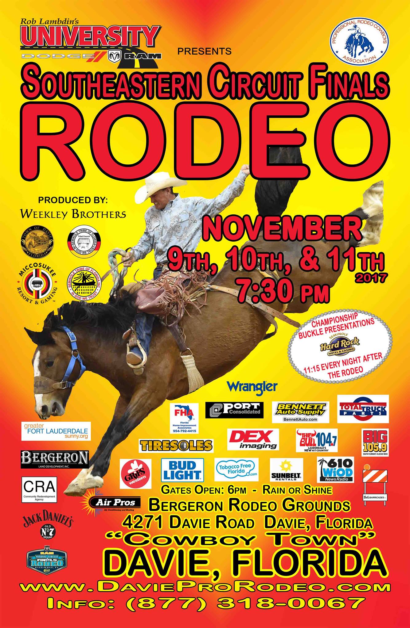 The University Dodge... - Weekley Brothers Davie Pro Rodeo