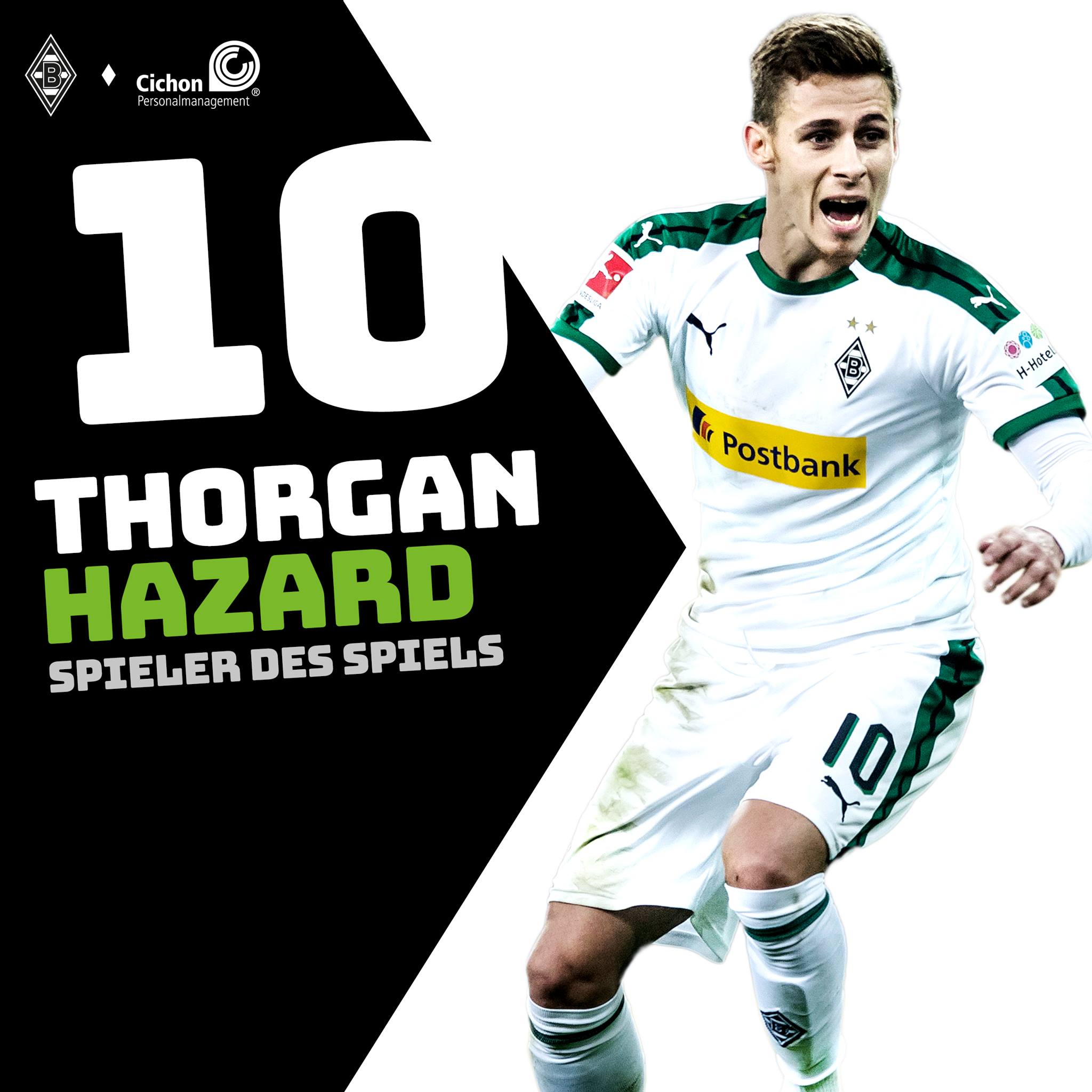 Maillot Borussia Mönchengladbach Thorgan Hazard #10 - Taille 2XL Noir - Occasion - Licence Officielle Kappa