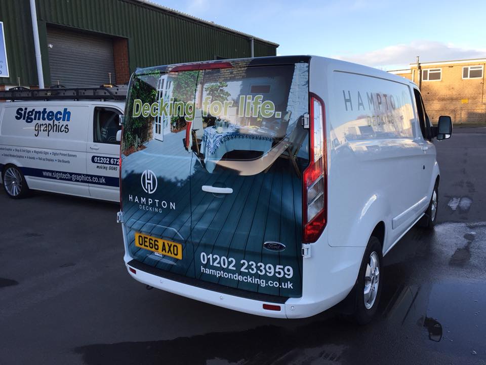 Hampton Decking van with rear door... - Signtech graphics