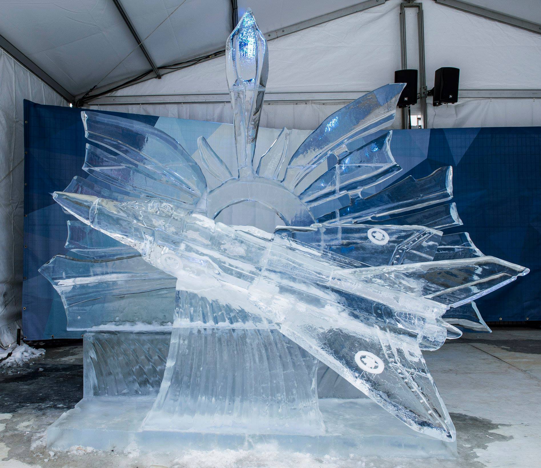 Avro Arrow ice sculpture at Winterlude in Ottawa