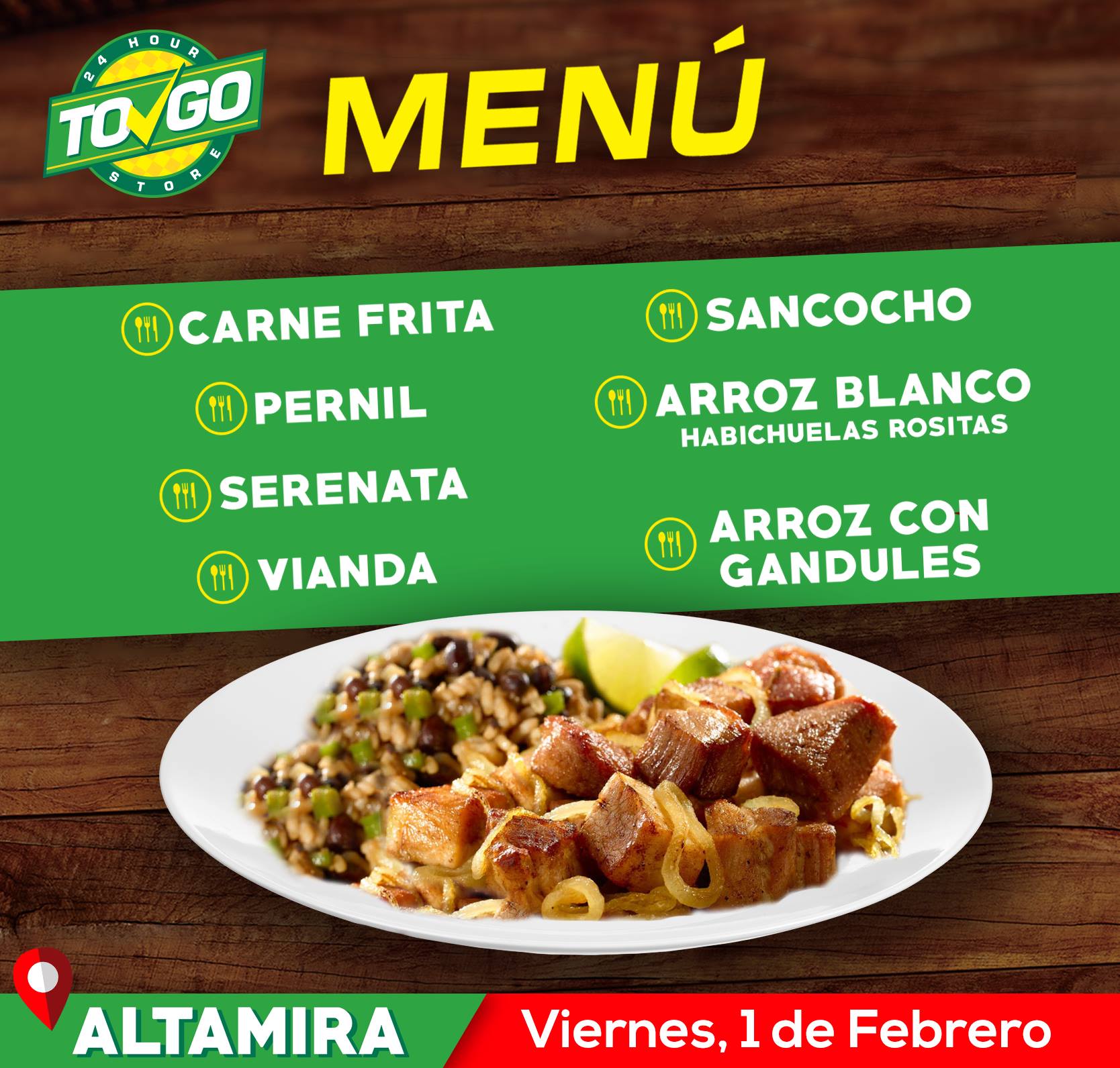 To Go Stores - 😋🍽 Nuestro menú de almuerzo hoy en la estación de ...
