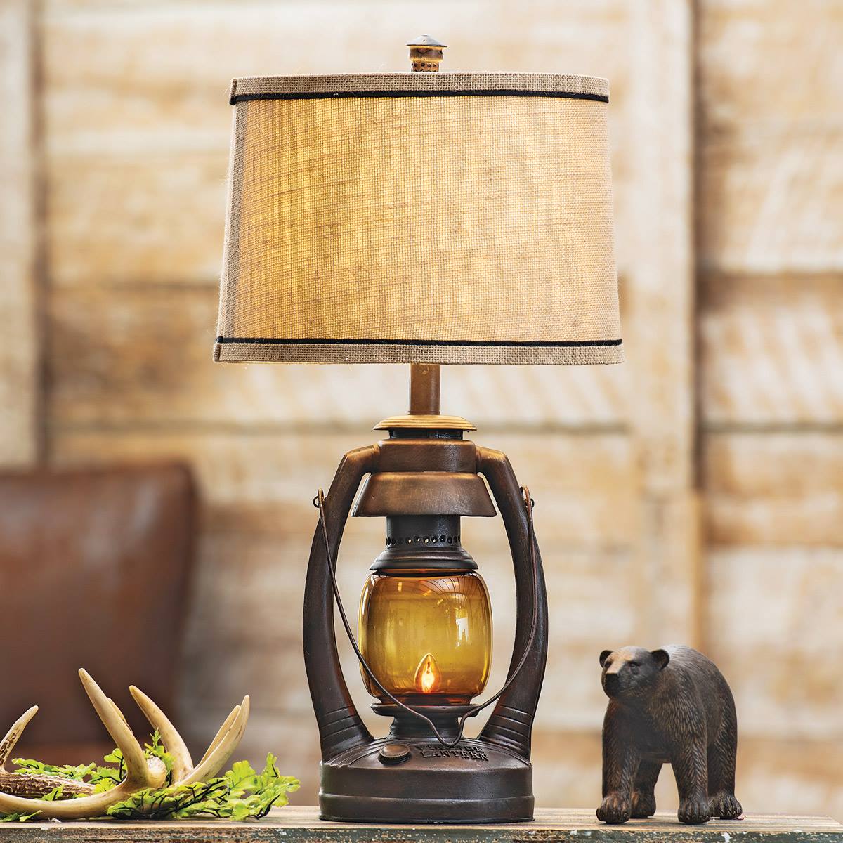 Unique log cabin lamp for cabin themed decor