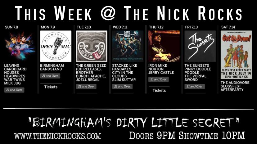 The Nick - This Week @ The Nick Rocks Sun 7/8 Leaving Cardboard Houses ...