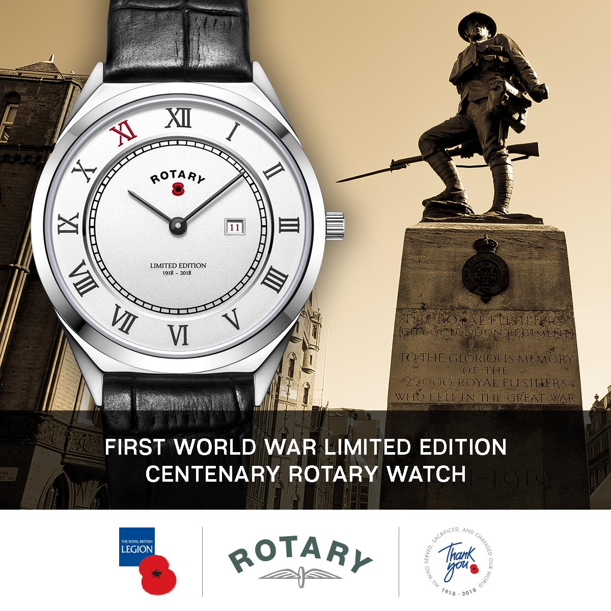 The Rotary limited edition timepiece features special details to