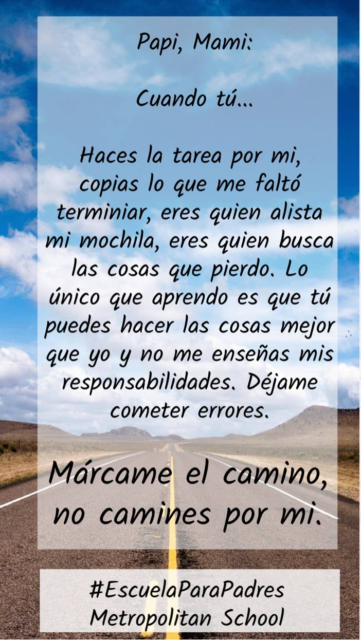 Papi Mami Marcame El Camino No Lo Metropolitan School Facebook papi mami marcame el camino no lo