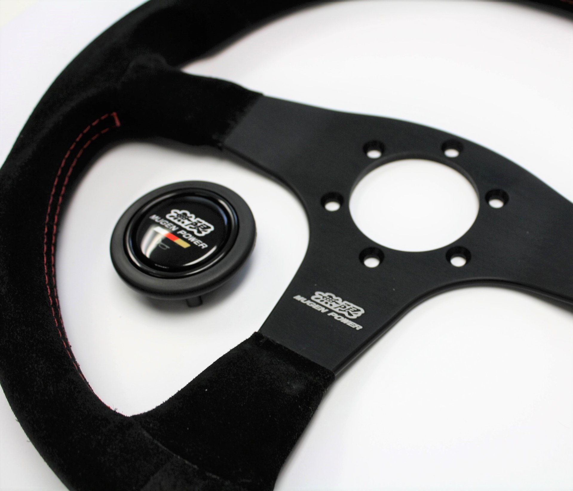 Mugen Racing 3 leather with red stitch steering wheels back in