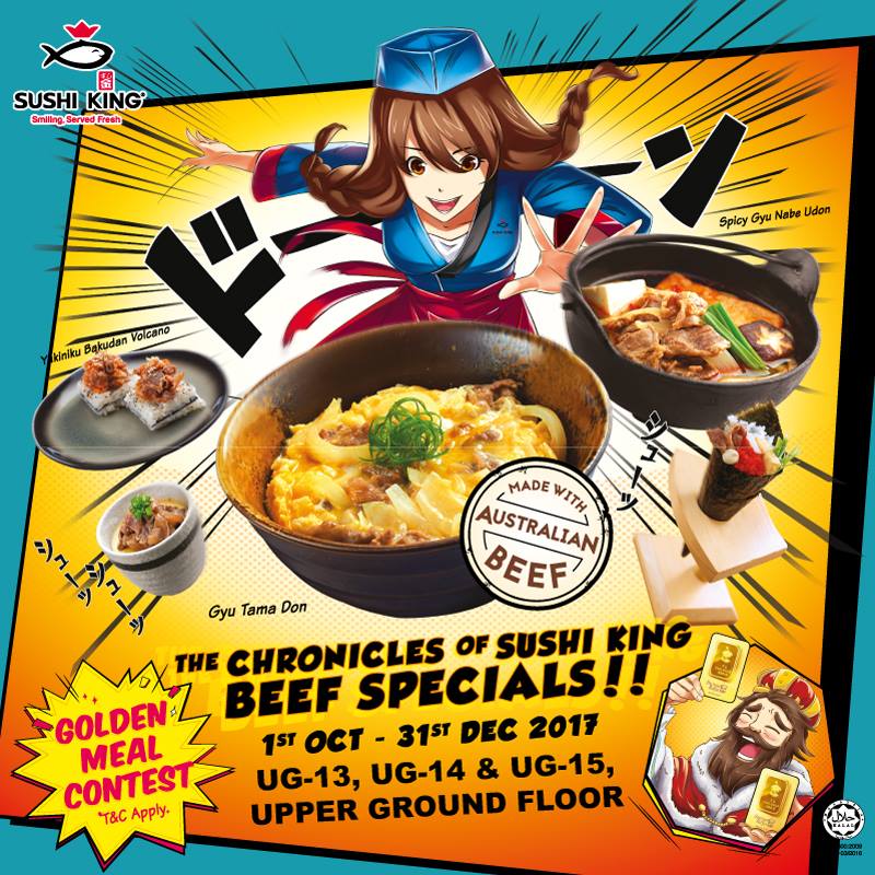 Sunway Carnival Mall The Chronicles Of Sushi King Beef Specials Unveils Now Taste Oishii Beef And Stand To Strike Gold Only At Sushi King Promotion Period 1st October 31st December