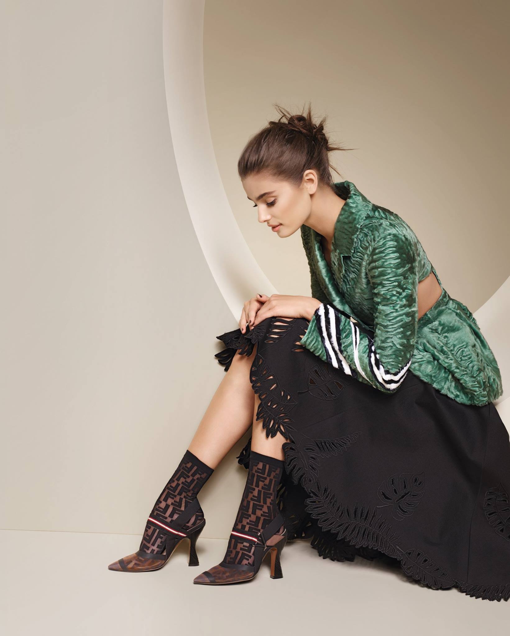 Full skirts underling the feminine feel of the Fendi Women's Spring/Summer 2018 Collection. Discover more: https://goo.gl/8D3igj